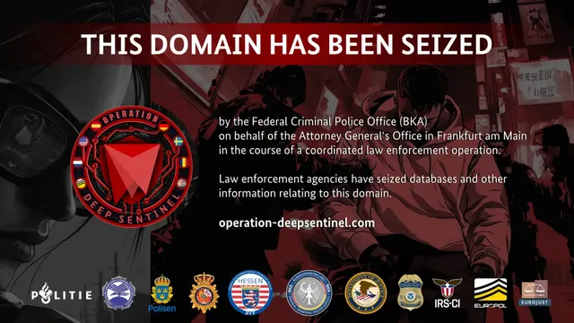 Archetyp market seizure notice after the June 2025 law-enforcement takedown
